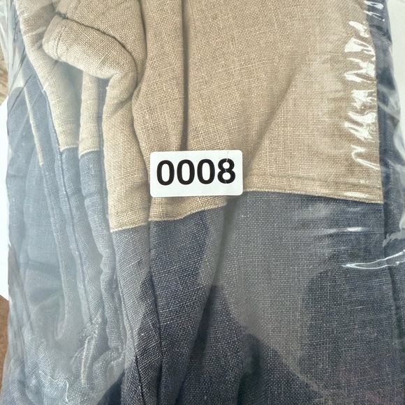 Kane & Unke Vest Mens Blue Tan Colorblock Linen Blend Snap Front Puffer Sz Large - Picture 10 of 10